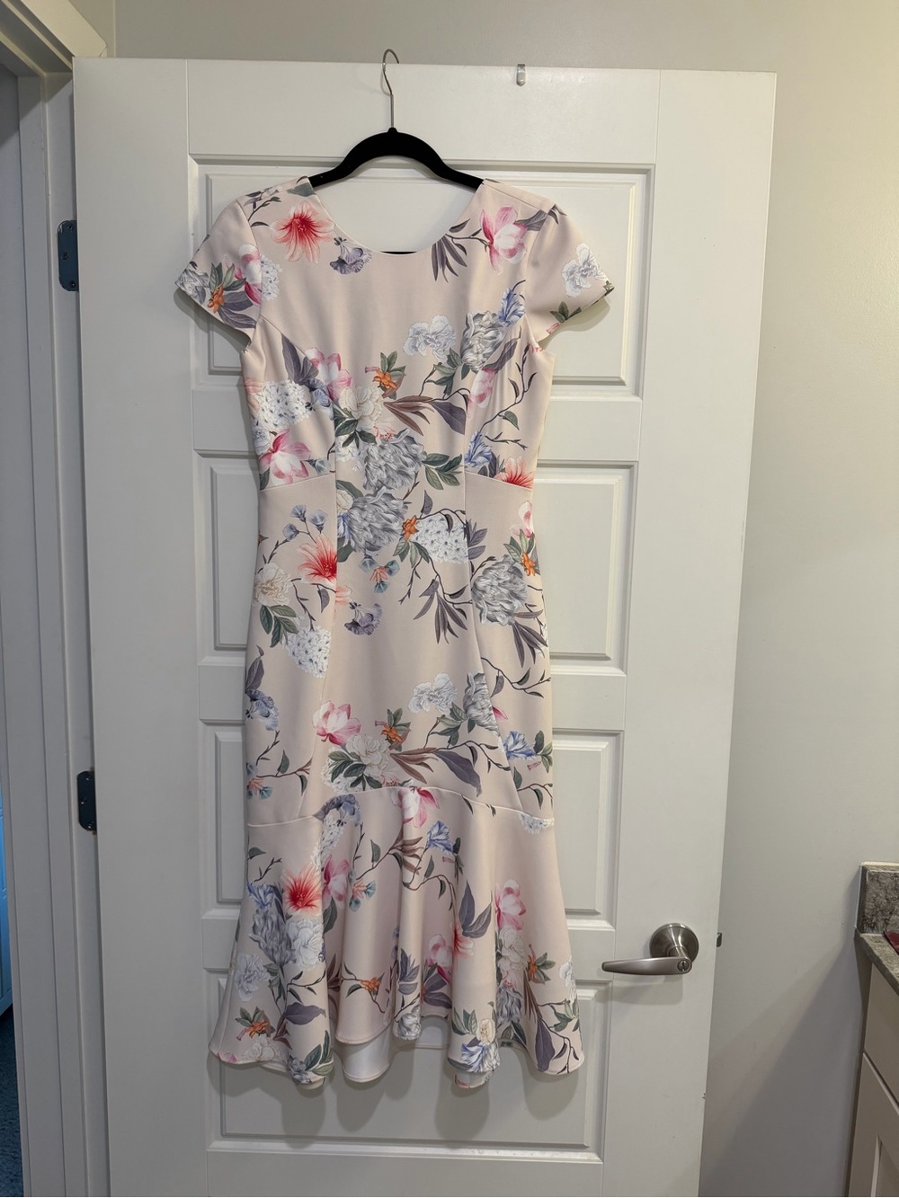 Amanda Uprichard Blush Floral Midi Dress